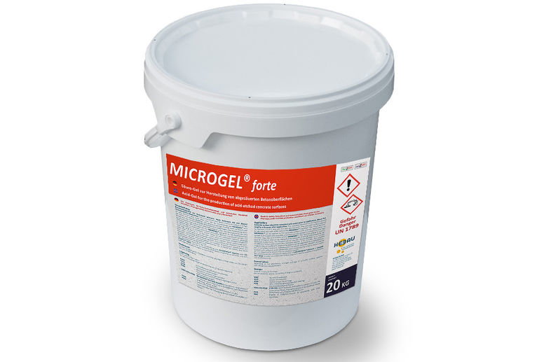 Hebau Microgel Forte - gelförmiges Produkt zur Herstellung fein abgesäuerter Betonoberflächen im Sandstein-Look
