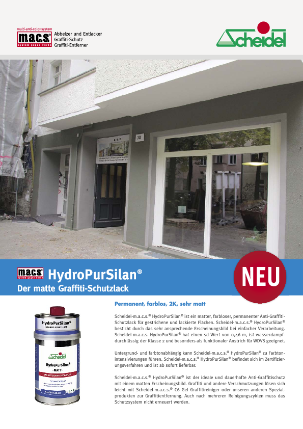 Scheidel HydroPurSilan matt - Produktblatt