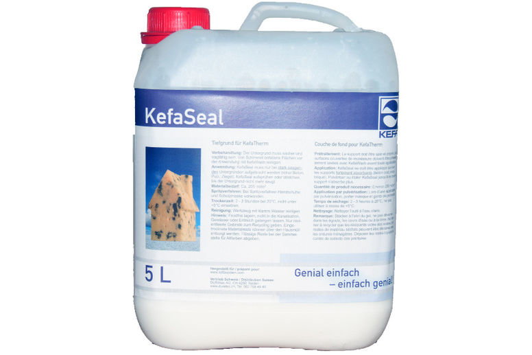 Couche de fond KefaSeal  - Couche de fond spécial pour les revêtements Kefa (KefaRid, KefaTherm, KefaTherm Exterieur) sur des supports fortement absorbants (par ex. le béton).