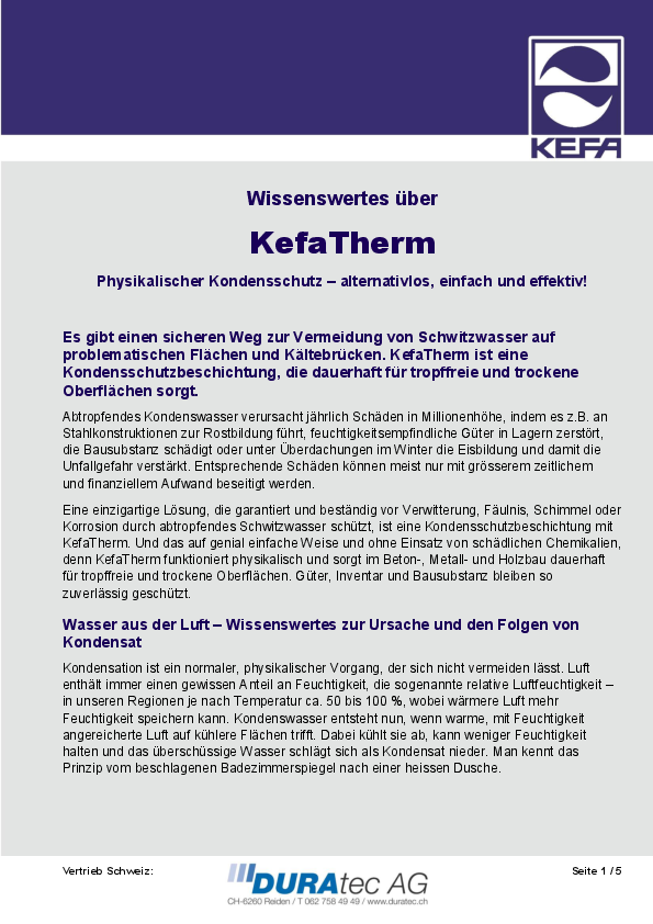Produktflyer KefaTherm Exterieur