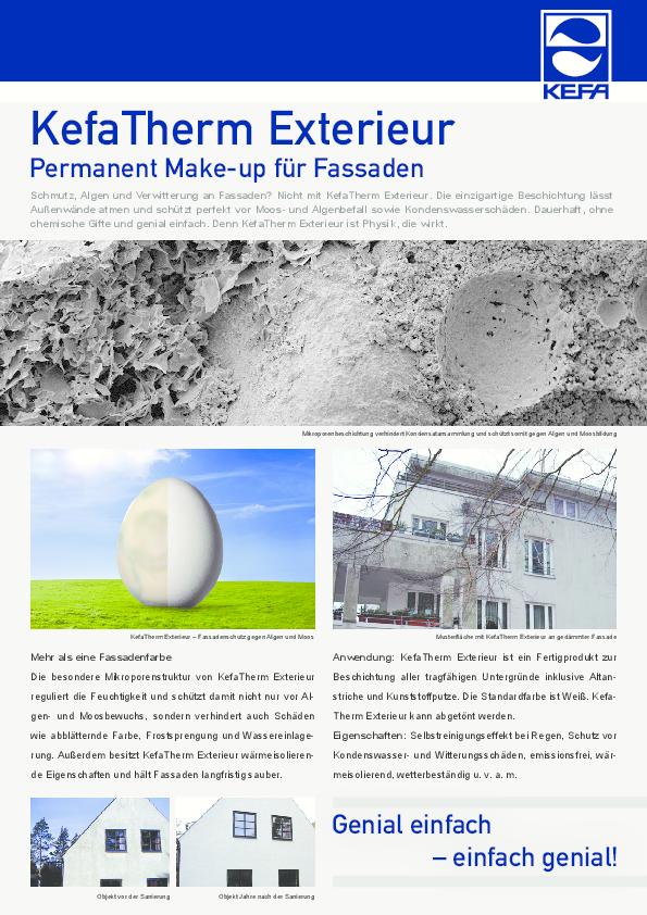 Produktflyer KefaTherm Exterieur