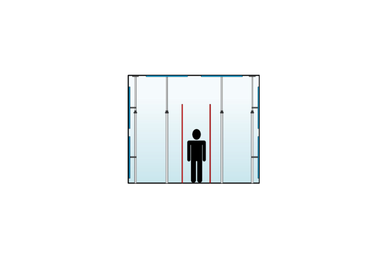 ZipWall Profi-Paket 1 - für Abtrennungen bis 3.6 x 3.6 m, mit Dichtschienen.