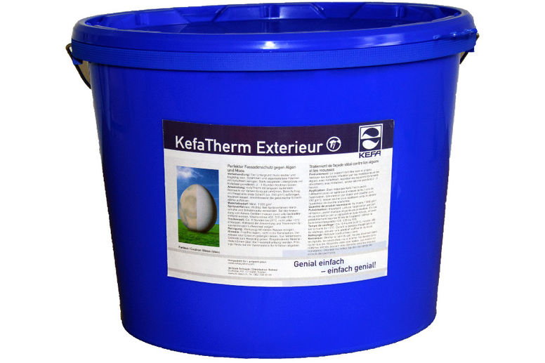 KefaTherm Exterieur - feuchtigkeitsregulierende Fassadenbeschichtung. Verhindert nachhaltig die erneute Bildung von Algen und Schimmelpilzen.
