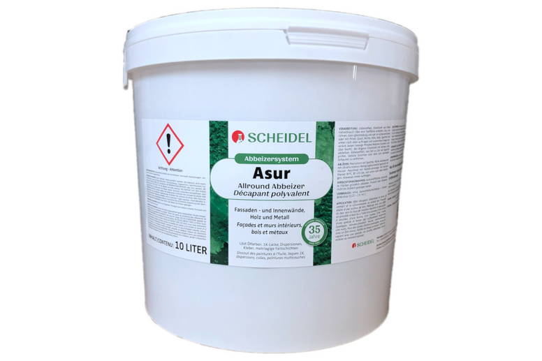 Scheidel Asur - Allround-Abbeizer - zur Entfernung von 1K-Lacken, Ölfarben, Kunststoffputzen, Kleber, usw.