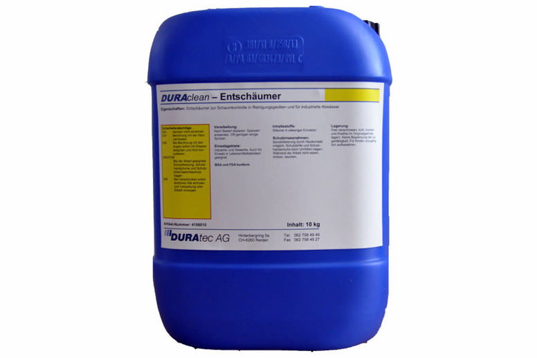 DURAclean Antimousse DURAclean Antimousse- Antimousse extrêmement économique pour les installations de nettoyage et les machines de nettoyage.
