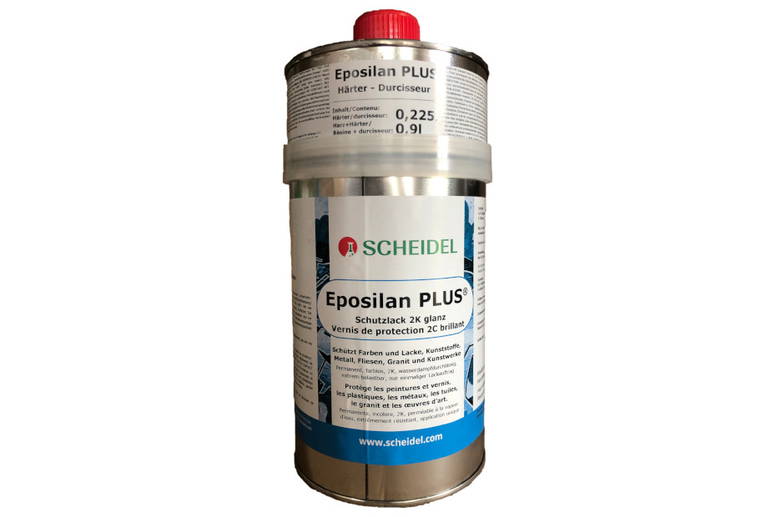 Scheidel Eposilan Peinture de protection à 2 composants- der Superlack Scheidel Eposilan Peinture de protection à 2 composants - la super peinture - glänzender, peinture permanente, Ultra-High-Solid-Hybrid pour la protection des supports non-absorbants, comme le métal, les carrelages, etc.