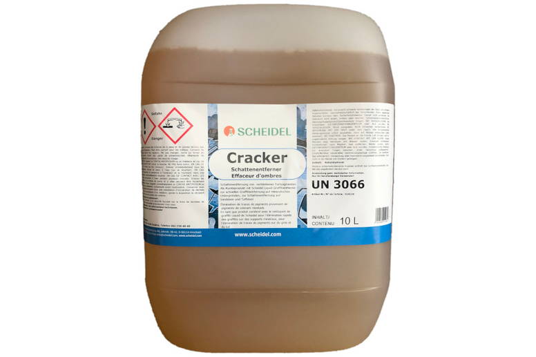 Scheidel Cracker Effaceur d'ombres Scheidel Cracker Effaceur d'ombres -  Pour l'enlèvement des traces de pigments colorés résiduels après l'enlèvement réussi des graffitis, ainsi qu'en apllication combinée avec Scheidel Liquid sur les support minéraux.