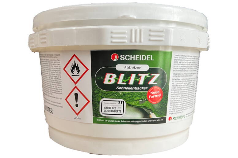 Scheidel Blitz décapant rapide Scheidel Blitz décapant rapide - Pour l'enlèvement de: peintures à 1 composant, peintures à 2 composants, peintures PU, époxy, revêtements par pulvérisation, pour le traitment des petites surfaces.