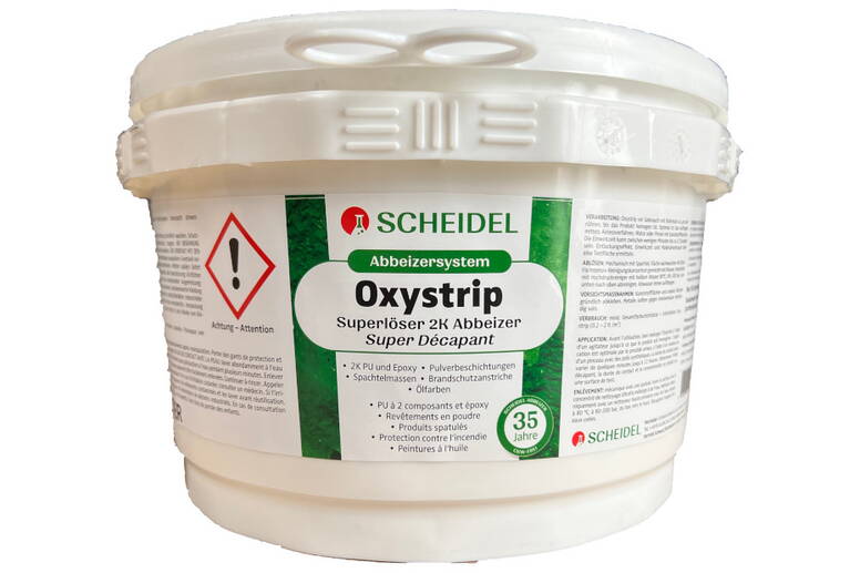 Scheidel Oxystrip 2K-Abbeizer - der Superlöser - zur Entfernung von 1K- und 2K-Lacken, Einbrenn- und Pulverlacke, Spachtelmassen, Brandschutz-Beschichtungen usw.