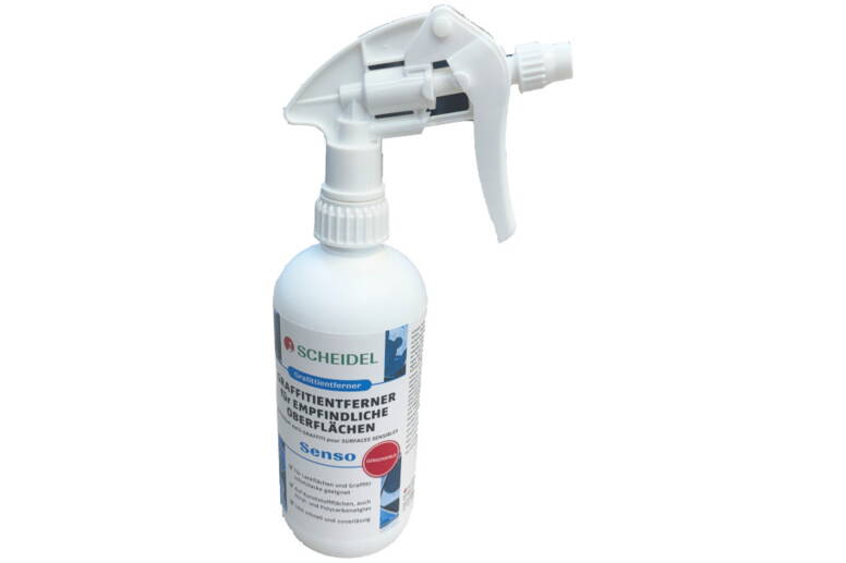 Scheidel Senso Gel-Spray nettoyant de graffiti universel - pour l'enlèvement des peintures, des feutres, des encres, etc. sur le plexiglas, les plastiques etc.