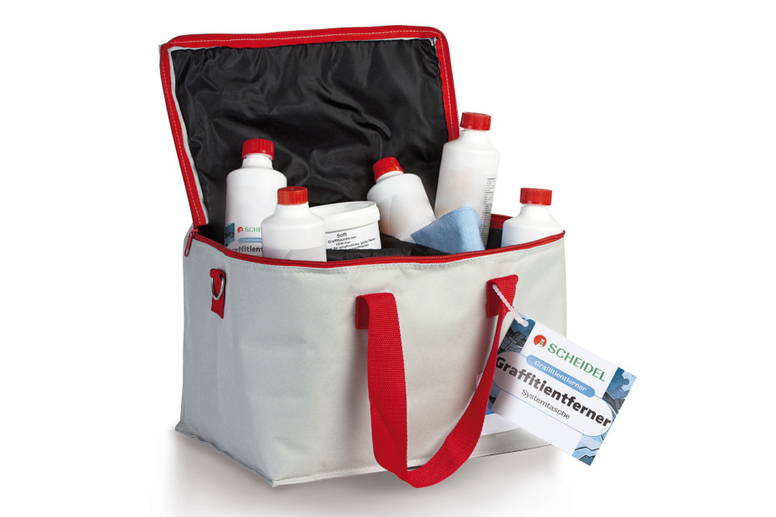 Scheidel Systemtasche Graffiti-Entferner Scheidel Systemtasche Graffiti-Entferner - zur Produktermittlung und Kalkulation bei grösseren Flächen